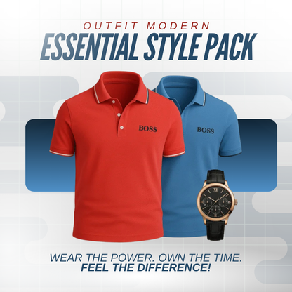Essential Style Pack – Polo Duo & Wristwatch