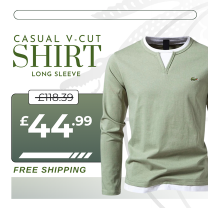 𝑳acoste Long-sleeve V-CUT Jumper