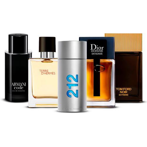 Combination of 5 men's perfumes – Armani Code, Terre d’Hermès, 212 Men, Dior Homme Intense and Tom Ford Noir Extrême [100 ml each]