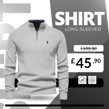 Long-Sleeved Zip Neck Shirt [RL]