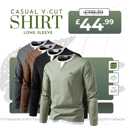𝑳acoste Long-sleeve V-CUT Jumper